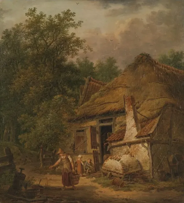 Framed Print : Farmhouse near Helvoirt, 1814-1816. Creator: Pieter Barbiers Framed Print : Farmhouse near Helvoirt, 1814-1816. Creator: Pieter Barbiers