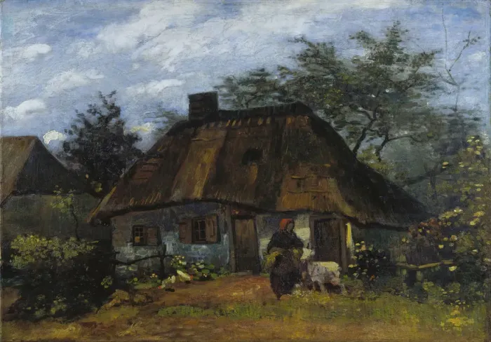 Framed Print : Farmhouse in Nuenen (La Chaumiere). Artist: Gogh, Vincent, van (1853-1890) Framed Print : Farmhouse in Nuenen (La Chaumiere). Artist: Gogh, Vincent, van (1853-1890)