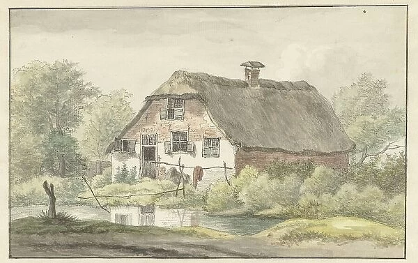Farmhouse with thatched roof, 1755-1818. Creator: Egbert van Drielst