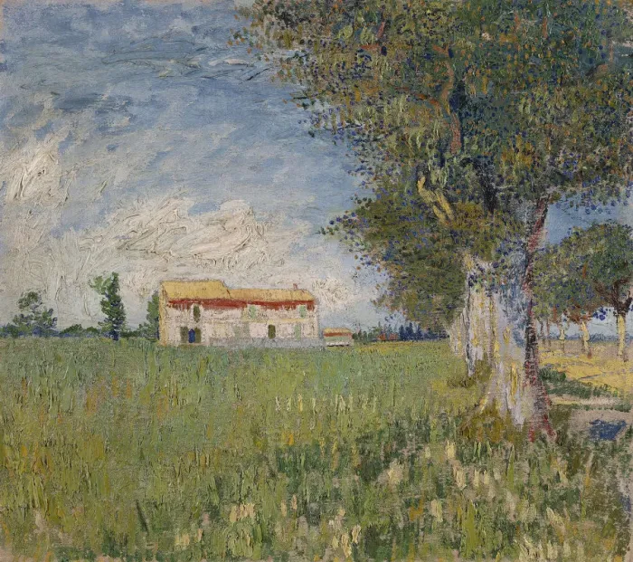 Framed Print : Farmhouse in a wheat field, 1888. Artist: Gogh, Vincent, van (1853-1890) Framed Print : Farmhouse in a wheat field, 1888. Artist: Gogh, Vincent, van (1853-1890)