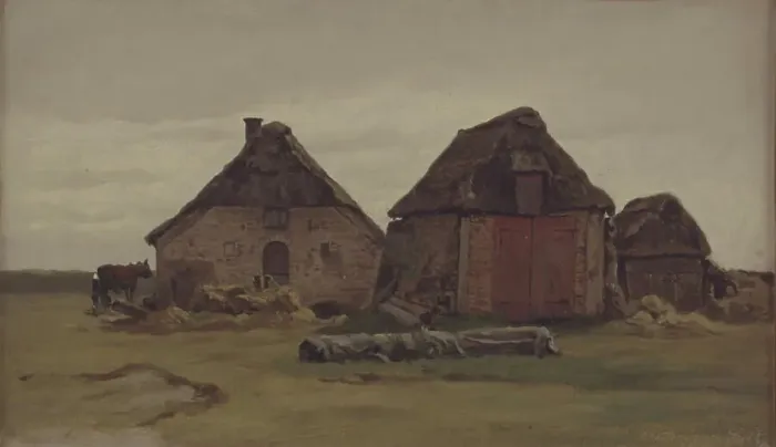 Framed Print : Farmhouses, 1855-1913. Creator: Wilhelm Xylander Framed Print : Farmhouses, 1855-1913. Creator: Wilhelm Xylander