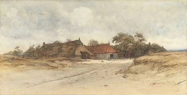Farmhouses, 19th century. Creator: Johannes Bosboom