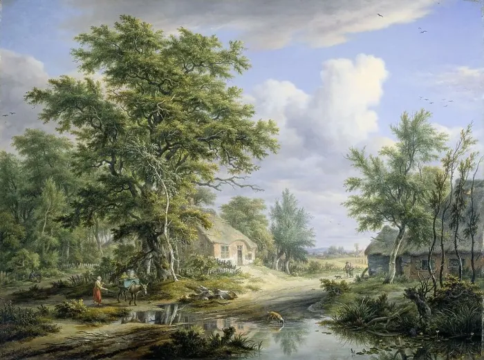 Framed Print : Farms on the Fringe of a Wood, 1812. Creator: Egbert van Drielst Framed Print : Farms on the Fringe of a Wood, 1812. Creator: Egbert van Drielst