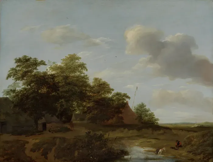 Framed Print : A Farmstead by the Dunes. Creator: Jan van der Meer Framed Print : A Farmstead by the Dunes. Creator: Jan van der Meer