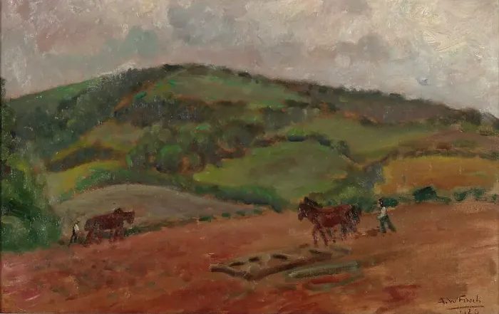 Framed Print : Farmwork, 1924. Creator: Alfred William Finch Framed Print : Farmwork, 1924. Creator: Alfred William Finch
