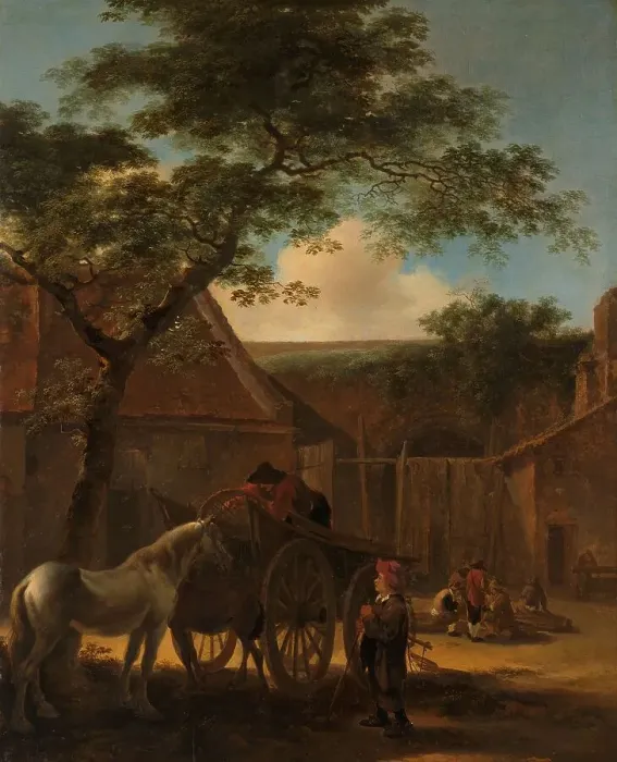 Framed Print : Farmyard, c.1645-c.1650. Creator: Jan Dirksz Both Framed Print : Farmyard, c.1645-c.1650. Creator: Jan Dirksz Both