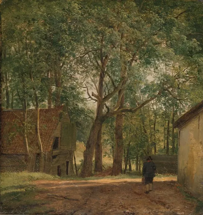 Framed Print : Farmyard, c.1820-c.1830. Creator: Andreas Schelfhout Framed Print : Farmyard, c.1820-c.1830. Creator: Andreas Schelfhout