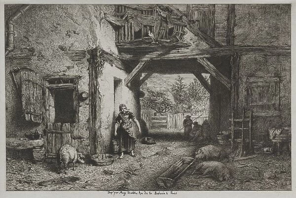 The Farmyard. Creator: Charles-Emile Jacque (French, 1813-1894)