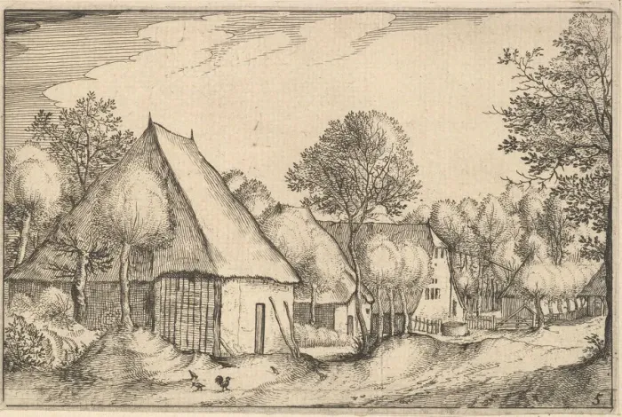 Framed Print : Farmyard, plate 5 from Regiunculae et Villae Aliquot Ducatus Brabantiae, ca. 1610 Framed Print : Farmyard, plate 5 from Regiunculae et Villae Aliquot Ducatus Brabantiae, ca. 1610