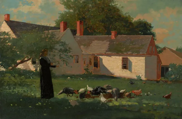 Framed Print : Farmyard Scene, c1872-74. Creator: Winslow Homer Framed Print : Farmyard Scene, c1872-74. Creator: Winslow Homer