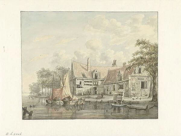 Farmyard on the water, 1794-1863. Creator: Gerrit Hulseboom