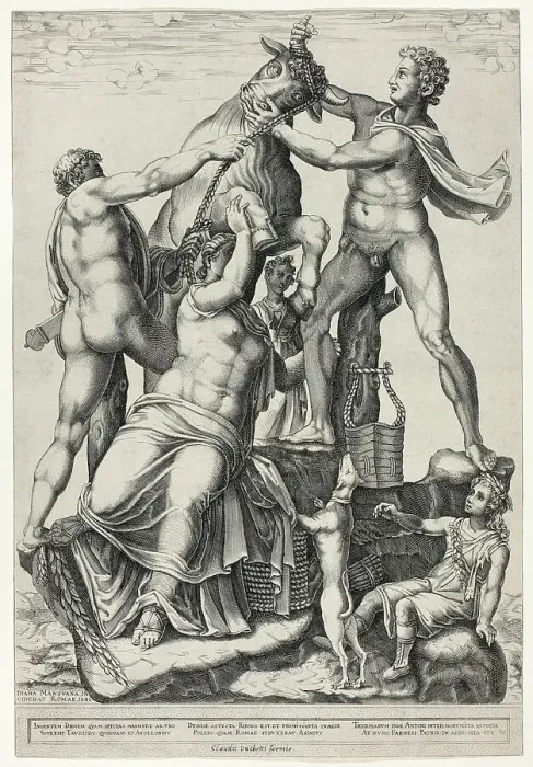 Framed Print : The Farnese Bull with Dirce, Zethus and Amphion, 1581. Creator: Diana Mantuana Framed Print : The Farnese Bull with Dirce, Zethus and Amphion, 1581. Creator: Diana Mantuana