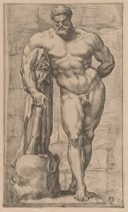 Framed Print : The Farnese Hercules, front view [plate 2], 1638. Creator: François Perrier