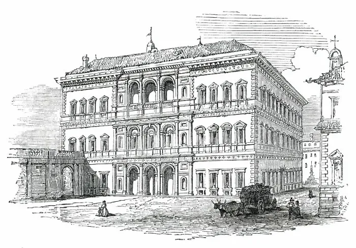 Framed Print : Farnese Palace - Rome, 1850. Creator: Unknown Framed Print : Farnese Palace - Rome, 1850. Creator: Unknown