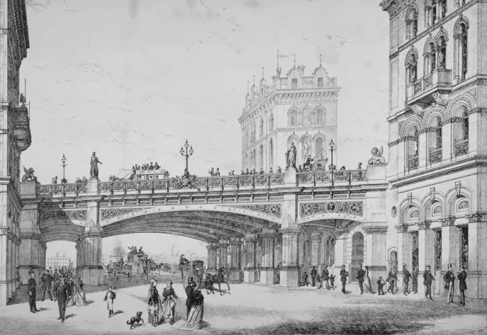 Framed Print : Farringdon Street and Holborn Viaduct, City of London, 1869 Framed Print : Farringdon Street and Holborn Viaduct, City of London, 1869