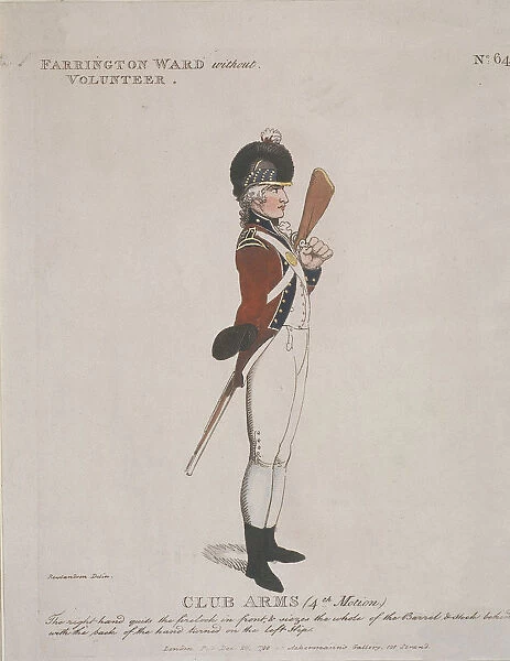 Farrington Ward Without Volunteer holding a rifle, 1798