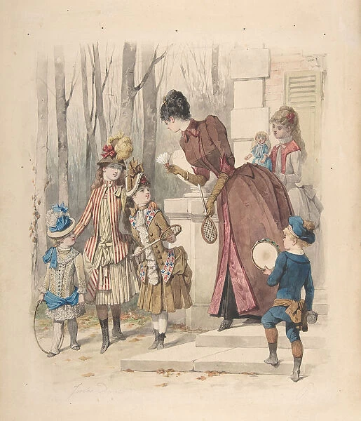 Fashion illustration, no. 2224, July 1885. Creator: Jules David