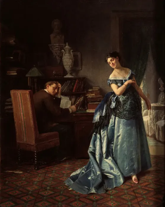 Framed Print : A fashion lady. Preparation for a Ball, 1872. Artist: Zhuravlev, Firs Sergeevich (1836-1901) Framed Print : A fashion lady. Preparation for a Ball, 1872. Artist: Zhuravlev, Firs Sergeevich (1836-1901)