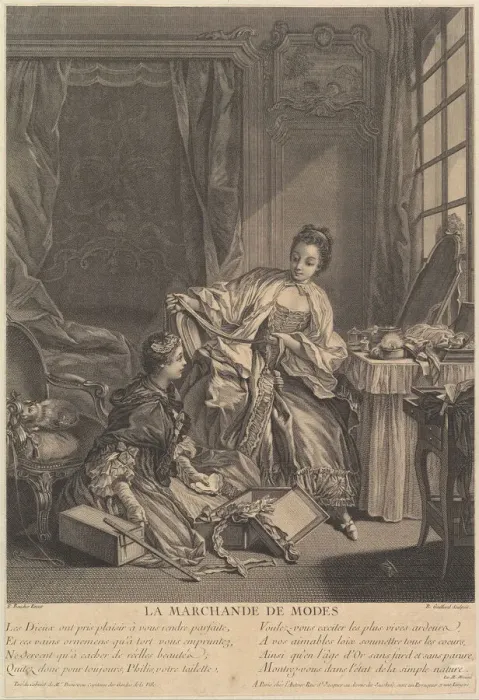 Framed Print : Fashion Merchant, 1746-55. Creator: Rene Gaillard Framed Print : Fashion Merchant, 1746-55. Creator: Rene Gaillard