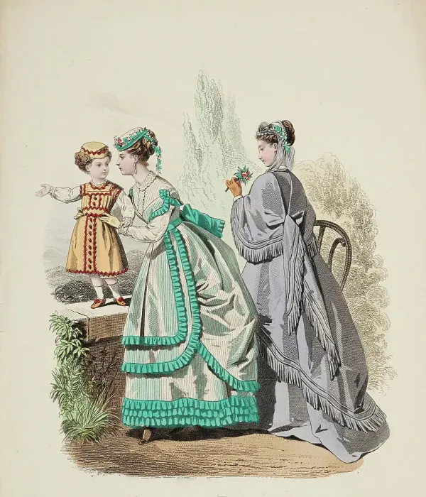 Framed Print : Fashion plate, 1868. Creator: Gilquin fils Framed Print : Fashion plate, 1868. Creator: Gilquin fils