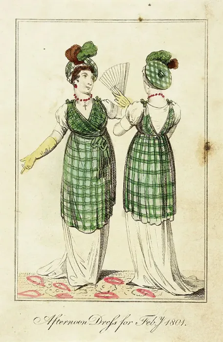 Framed Print : Fashion Plate (Afternoon Dress for Feby. 1801), 1801. Creator: Unknown Framed Print : Fashion Plate (Afternoon Dress for Feby. 1801), 1801. Creator: Unknown