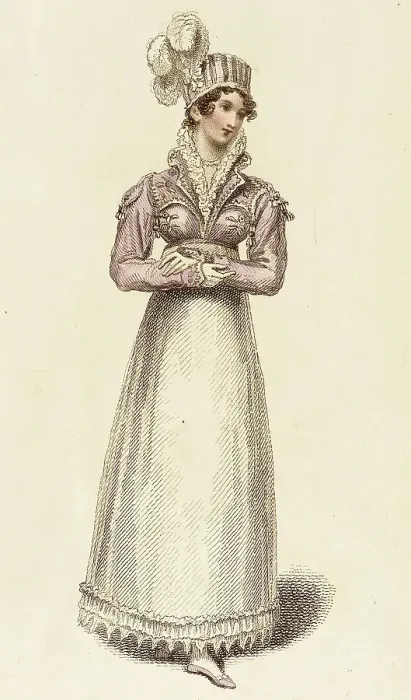 Framed Print : Fashion Plate (Angouleme Walking Dress), 1815. Creator: John Bell Framed Print : Fashion Plate (Angouleme Walking Dress), 1815. Creator: John Bell
