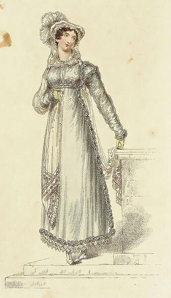 Fashion Plate (Austrian Hat & Pelisse Dress), 1815. Creator: John Bell. Fashion Plate (Austrian Hat & Pelisse Dress), 1815. Creator: John Bell