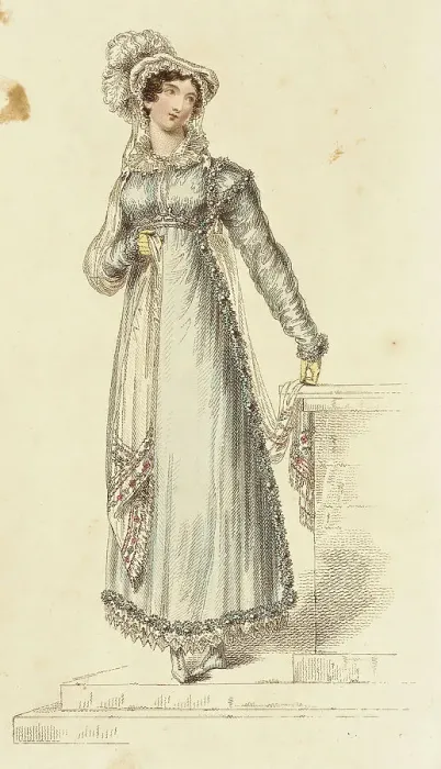 Framed Print : Fashion Plate (Austrian Hat & Pelisse Dress), 1815. Creator: John Bell. Fashion Plate (Austrian Hat & Pelisse Dress), 1815. Creator: John Bell Framed Print : Fashion Plate (Austrian Hat & Pelisse Dress), 1815. Creator: John Bell. Fashion Plate (Austrian Hat & Pelisse Dress), 1815. Creator: John Bell
