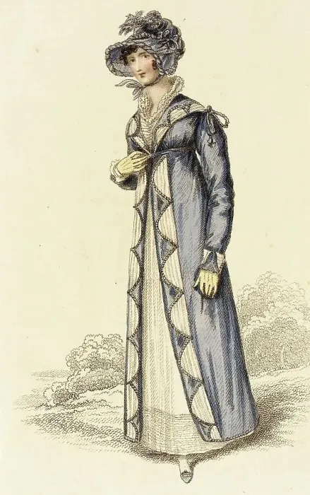 Framed Print : Fashion Plate (Autumnal Walking Dress), 1815. Creator: John Bell Framed Print : Fashion Plate (Autumnal Walking Dress), 1815. Creator: John Bell