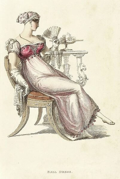 Fashion Plate (Ball Dress), 1812. Creator: Rudolph Ackermann