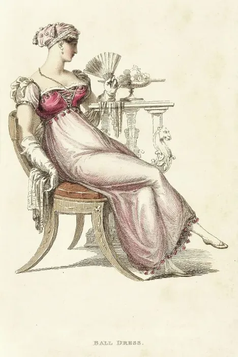 Framed Print : Fashion Plate (Ball Dress), 1812. Creator: Rudolph Ackermann Framed Print : Fashion Plate (Ball Dress), 1812. Creator: Rudolph Ackermann