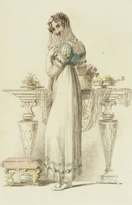Framed Print : Fashion Plate (Ball Dress), 1814. Creator: Rudolph Ackermann Framed Print : Fashion Plate (Ball Dress), 1814. Creator: Rudolph Ackermann
