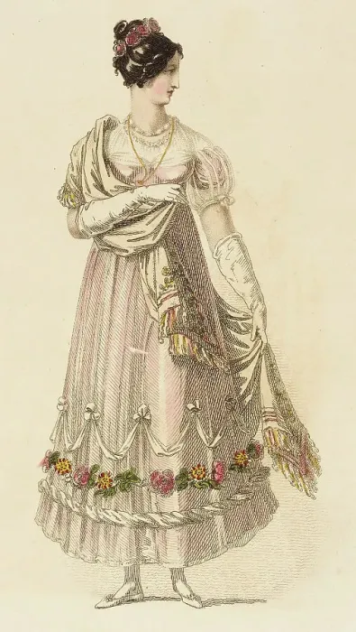 Framed Print : Fashion Plate (Ball Dress), 1816. Creator: Rudolph Ackermann Framed Print : Fashion Plate (Ball Dress), 1816. Creator: Rudolph Ackermann