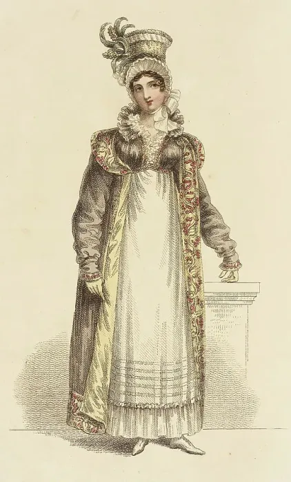 Framed Print : Fashion Plate (Carriage Costume), 1816. Creator: John Bell Framed Print : Fashion Plate (Carriage Costume), 1816. Creator: John Bell