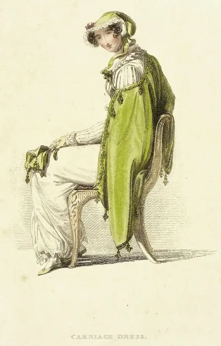 Framed Print : Fashion Plate (Carriage Dress), 1813. Creator: Rudolph Ackermann Framed Print : Fashion Plate (Carriage Dress), 1813. Creator: Rudolph Ackermann