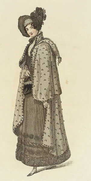 Fashion Plate (Carriage Dress), 1818. Creator: Rudolph Ackermann