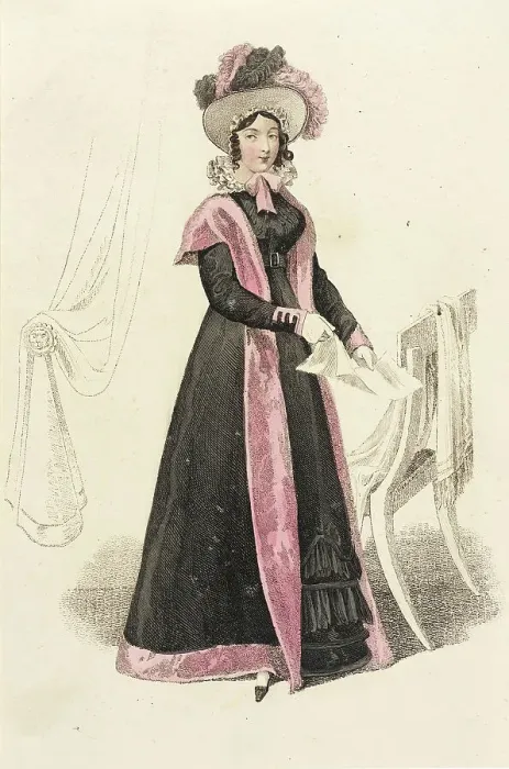 Framed Print : Fashion Plate (Carriage Dress), 1821. Creator: John Bell Framed Print : Fashion Plate (Carriage Dress), 1821. Creator: John Bell