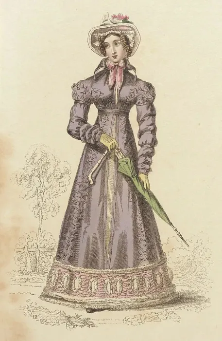 Framed Print : Fashion Plate (Carriage Dress), 1824. Creator: John Bell Framed Print : Fashion Plate (Carriage Dress), 1824. Creator: John Bell