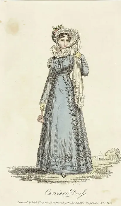Framed Print : Fashion Plate (Carriage Dress), 1825. Creator: Unknown Framed Print : Fashion Plate (Carriage Dress), 1825. Creator: Unknown