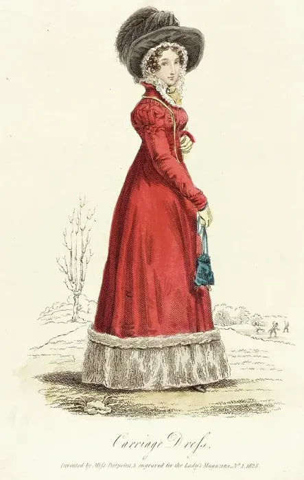 Framed Print : Fashion Plate (Carriage Dress), 1825. Creator: Unknown Framed Print : Fashion Plate (Carriage Dress), 1825. Creator: Unknown