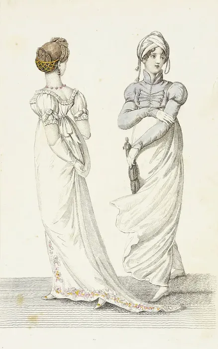 Framed Print : Fashion Plate (Cossack Spencer Parisian Full Dress), 1807. Creator: John Bell Framed Print : Fashion Plate (Cossack Spencer Parisian Full Dress), 1807. Creator: John Bell