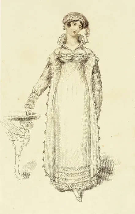 Framed Print : Fashion Plate (Costume for Dinner Parties), 1816. Creator: John Bell Framed Print : Fashion Plate (Costume for Dinner Parties), 1816. Creator: John Bell