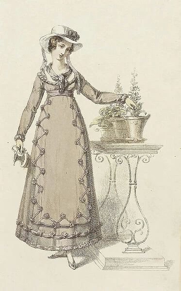 Fashion Plate (Cottage Dress), 1820. Creator: Rudolph Ackermann