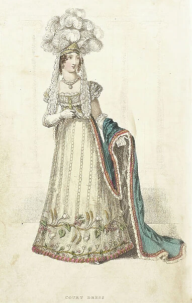 Fashion Plate (Court Dress), 1822. Creator: John Bell