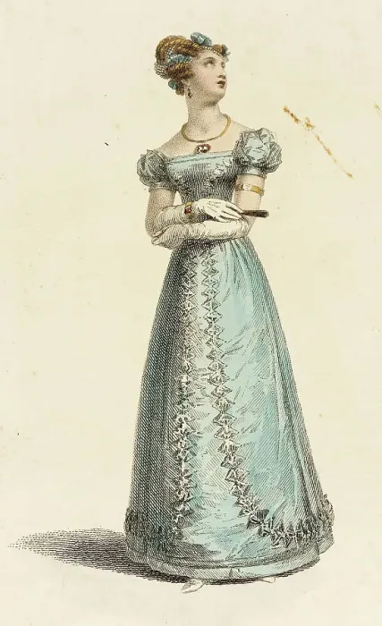 Framed Print : Fashion Plate (Dinner Dress), 1825. Creator: Rudolph Ackermann Framed Print : Fashion Plate (Dinner Dress), 1825. Creator: Rudolph Ackermann
