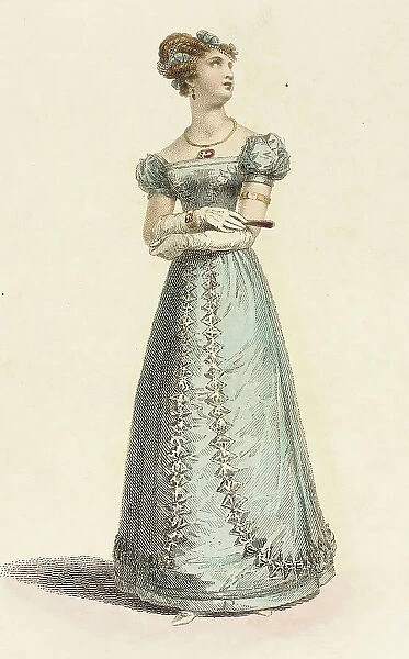 Fashion Plate (Dinner Dress), 1825. Creator: Rudolph Ackermann