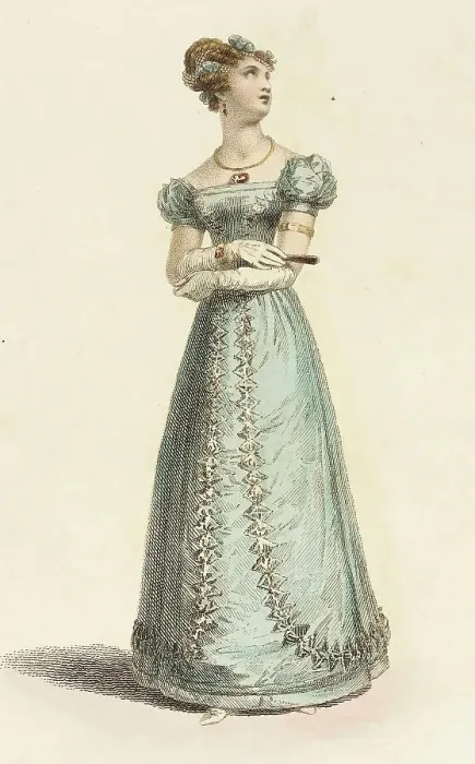 Framed Print : Fashion Plate (Dinner Dress), 1825. Creator: Rudolph Ackermann Framed Print : Fashion Plate (Dinner Dress), 1825. Creator: Rudolph Ackermann