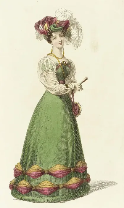 Framed Print : Fashion Plate (Dinner Dress), 1826. Creator: Rudolph Ackermann Framed Print : Fashion Plate (Dinner Dress), 1826. Creator: Rudolph Ackermann