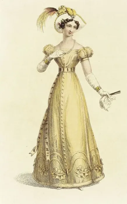 Framed Print : Fashion Plate (Dinner Dress), 1826. Creator: Rudolph Ackermann Framed Print : Fashion Plate (Dinner Dress), 1826. Creator: Rudolph Ackermann