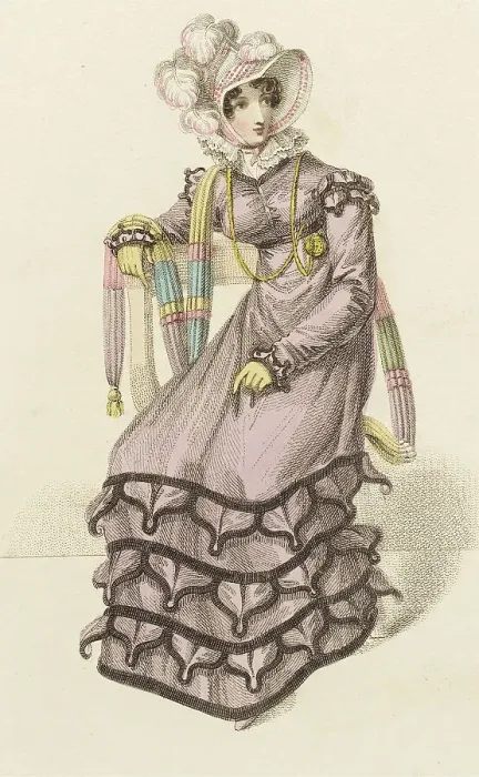 Framed Print : Fashion Plate (English Carriage Dress), 1820. Creator: John Bell Framed Print : Fashion Plate (English Carriage Dress), 1820. Creator: John Bell